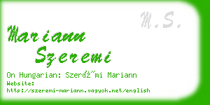 mariann szeremi business card